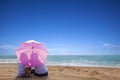 couple romantic kissing at the beach Royalty Free Stock Photo