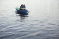 Couple In Rowboat At Lake Royalty Free Stock Photo
