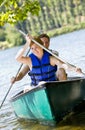 Couple rowing boat Royalty Free Stock Photo