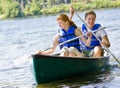 Couple rowing boat Royalty Free Stock Photo