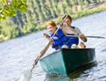 Couple rowing boat Royalty Free Stock Photo