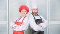 Couple ruling the culinary world. Family cooking in kitchen. man and woman chef. secret ingredient by recipe. cook Royalty Free Stock Photo