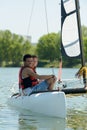 couple sailing boat Royalty Free Stock Photo