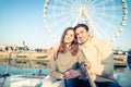 Couple sailing on boat Royalty Free Stock Photo