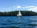 Couple Sailing on Lake Champlain Royalty Free Stock Photo