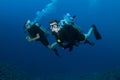 Couple scuba diving Royalty Free Stock Photo