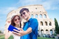 Couple selfie happily in Italy Royalty Free Stock Photo