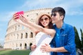 Couple selfie happily in Italy Royalty Free Stock Photo