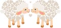 Couple of sheeps made of hearts Royalty Free Stock Photo