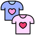 Couple shirt icon, Valentines day related vector