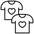 Couple shirt icon, Valentines day related vector