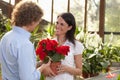 Couple shopping in garden center Royalty Free Stock Photo