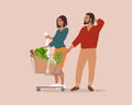 Couple shopping at the grocery store Royalty Free Stock Photo