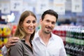 Couple Shopping at Supermarket Royalty Free Stock Photo