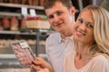 Couple shopping at the supermarket Royalty Free Stock Photo