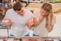 Couple shopping at supermarket Royalty Free Stock Photo