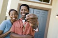 Couple Showing A Pair Of House Keys Royalty Free Stock Photo