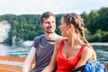 Couple sightseeing at Danube Weltenburg monastery