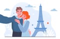 Couple with sightseeing selfie vector concept