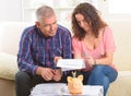 Couple signing credit insurance contract