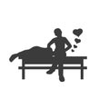 couple silhouette dating sitting Royalty Free Stock Photo