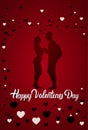 Couple Silhouette Happy Valentine Day Greeting Card Background Royalty Free Stock Photo