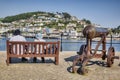 Couple Sitting on Bench Dartmouth Devon UK