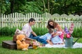 A couple sitting with the children Royalty Free Stock Photo