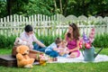 A couple sitting with the children Royalty Free Stock Photo