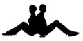 Couple sitting silhouette Royalty Free Stock Photo