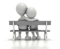 Couple sitting together on park bench Royalty Free Stock Photo