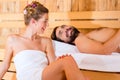 Couple sitting in wellness spa Royalty Free Stock Photo