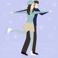 Couple on the skating rink