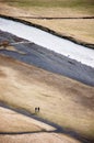 Couple, SkÃÂ³gafoss, waterfall in south Iceland Royalty Free Stock Photo