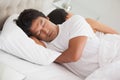 Couple sleeping in bed Royalty Free Stock Photo