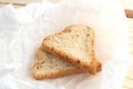 Couple of slices of bread in the form of hearts Royalty Free Stock Photo