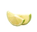 Couple slices of lime isolated
