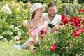 Couple smiling at summer resident