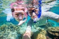 Couple snorkeling Royalty Free Stock Photo