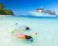 Couple Snorkeling Activity Ocean Cruise Concept Royalty Free Stock Photo