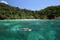 Couple snorkeling with clear water Royalty Free Stock Photo