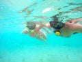 Couple snorkeling Royalty Free Stock Photo