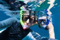 Couple snorkeling