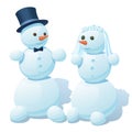 Couple of snowmen - the groom and the bride