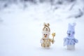 Couple of snowmen Royalty Free Stock Photo