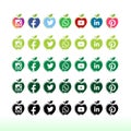 Social Media Symbol for natural apple style Vector Sign