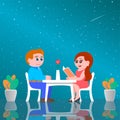 Couple in a space cafe