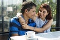 Couple spending time together in breakfast