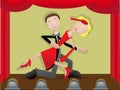 Couple on stage dancing Royalty Free Stock Photo