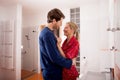 Couple standing in bathroom Royalty Free Stock Photo